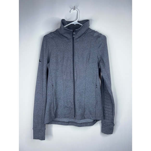 Jo & Jax Gray Zip Up Jacket Hooded Drawstring Dance Athleisure Pockets XS Adult - Picture 1 of 11